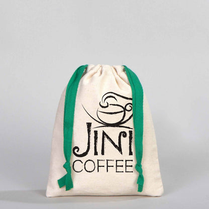 Bez Kese 15,5x20 cm - Renkli İp - Yeşil (Özelleştirilebilir)