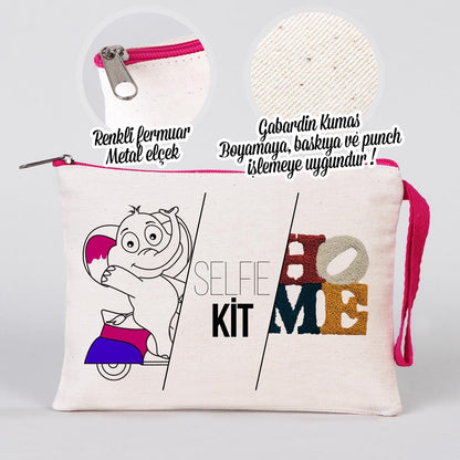 Clutch 21x15 cm Fuşya Fermuar (Özelleştirilebilir)