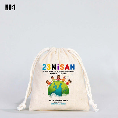 23 Nisan Bez Kese - 10x13 cm (Özelleştirilebilir)