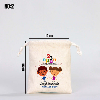 23 Nisan Bez Kese - 10x13 cm (Özelleştirilebilir)