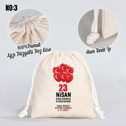 23 Nisan Bez Kese - 10x13 cm (Özelleştirilebilir)