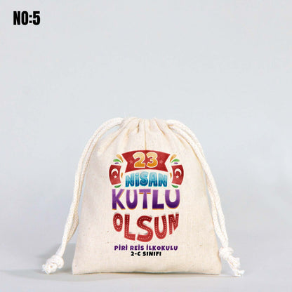 23 Nisan Bez Kese - 10x13 cm (Özelleştirilebilir)