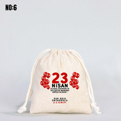 23 Nisan Bez Kese - 10x13 cm (Özelleştirilebilir)