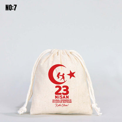 23 Nisan Bez Kese - 10x13 cm (Özelleştirilebilir)