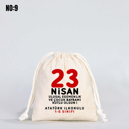 23 Nisan Bez Kese - 10x13 cm (Özelleştirilebilir)