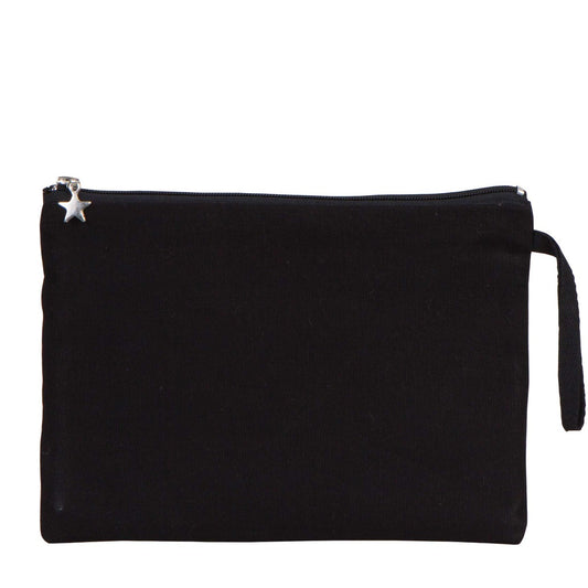 Clutch Kanvas Siyah Çanta (25x18) Astarlı