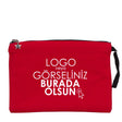 Clutch Kanvas Çanta Kırmızı (25x18 cm) Astarlı (Özelleştirilebilir)