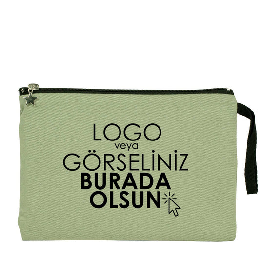 Clutch Kanvas Çanta Mint Yeşili- 25x18 cm Astarlı (Özelleştirilebilir)