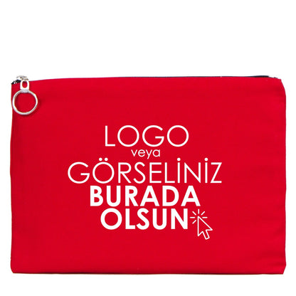 Portföy Çanta Kırmızı 30x21 cm Astarlı (Özelleştirilebilir)