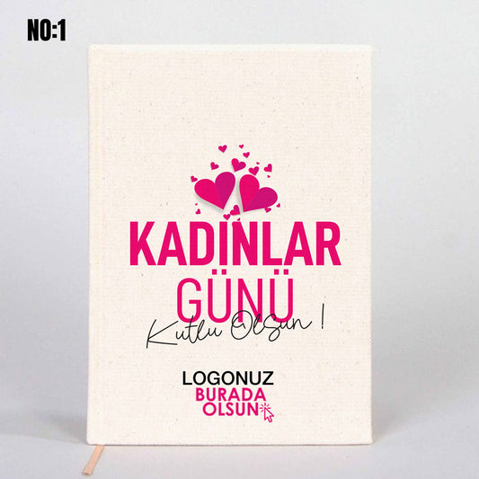 Kanvas Defter 14x20 cm - Kadınlar Günü Temalı