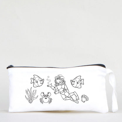 Boyanabilir Bez Kalemlik - Dalgıç Çocuk