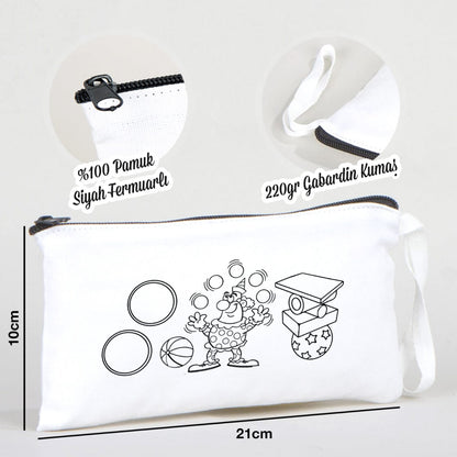 Boyanabilir Bez Kalemlik - Yetenekli Palyaço