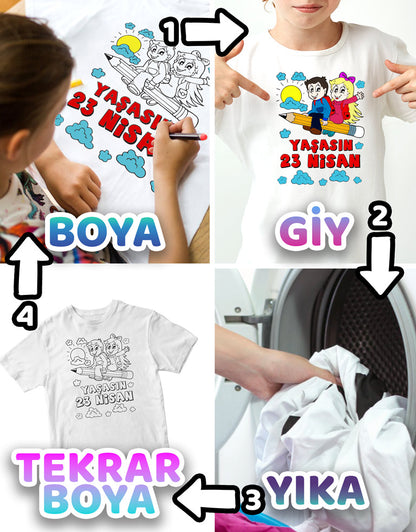 23 Nisan Boyanabilir Promosyon Tişört