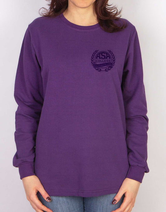 Bisiklet Yaka Sweatshirt 2 İplik Mor - ASA College