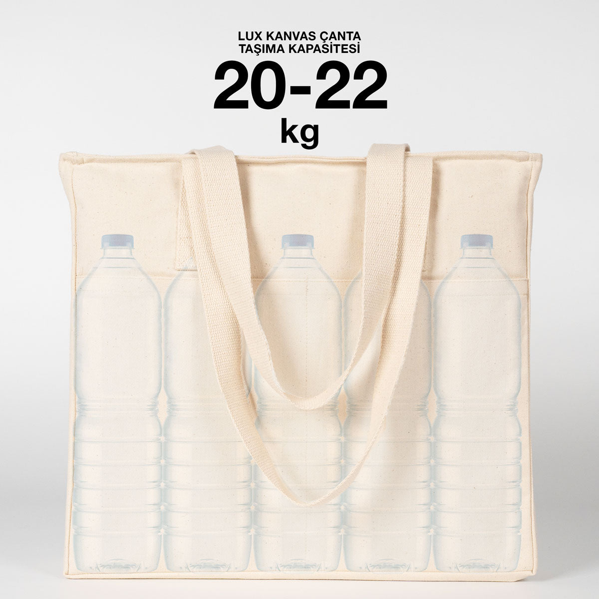 LUX Kanvas Çanta Fermuarlı - Ön Cepli, 40x35x10cm