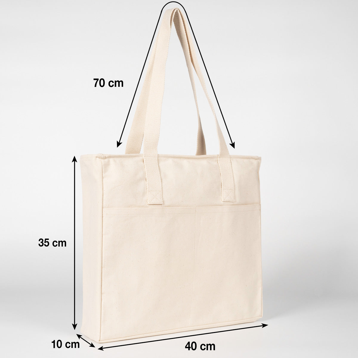 LUX Kanvas Çanta Fermuarlı - Ön Cepli, 40x35x10cm