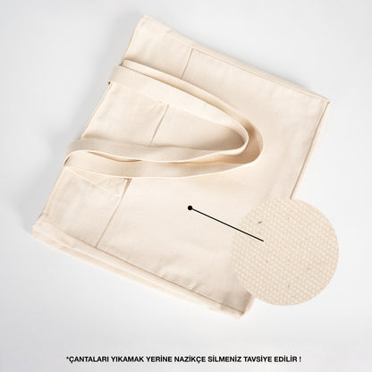 LUX Kanvas Çanta Fermuarlı - Ön Cepli, 40x35x10cm