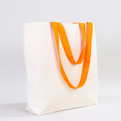 Kanvas Plaj Çantası Turuncu Kulp 48x41x10 cm (Özelleştirilebilir)