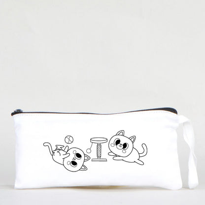 Boyanabilir Bez Kalemlik - Sevimli Kediler