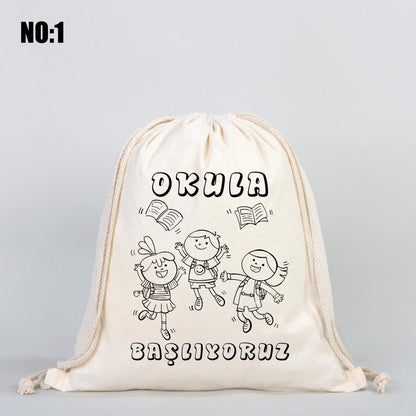 Okula Hoşgeldin Boyanabilir Çanta