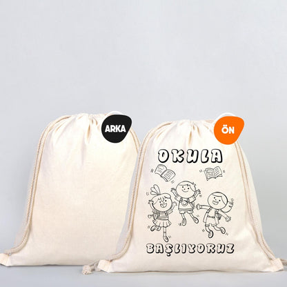 Okula Hoşgeldin Boyanabilir Çanta