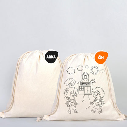 Okula Hoşgeldin Boyanabilir Çanta