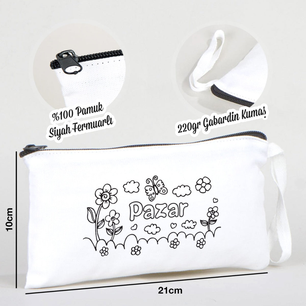 Boyanabilir Bez Kalemlik - Pazar