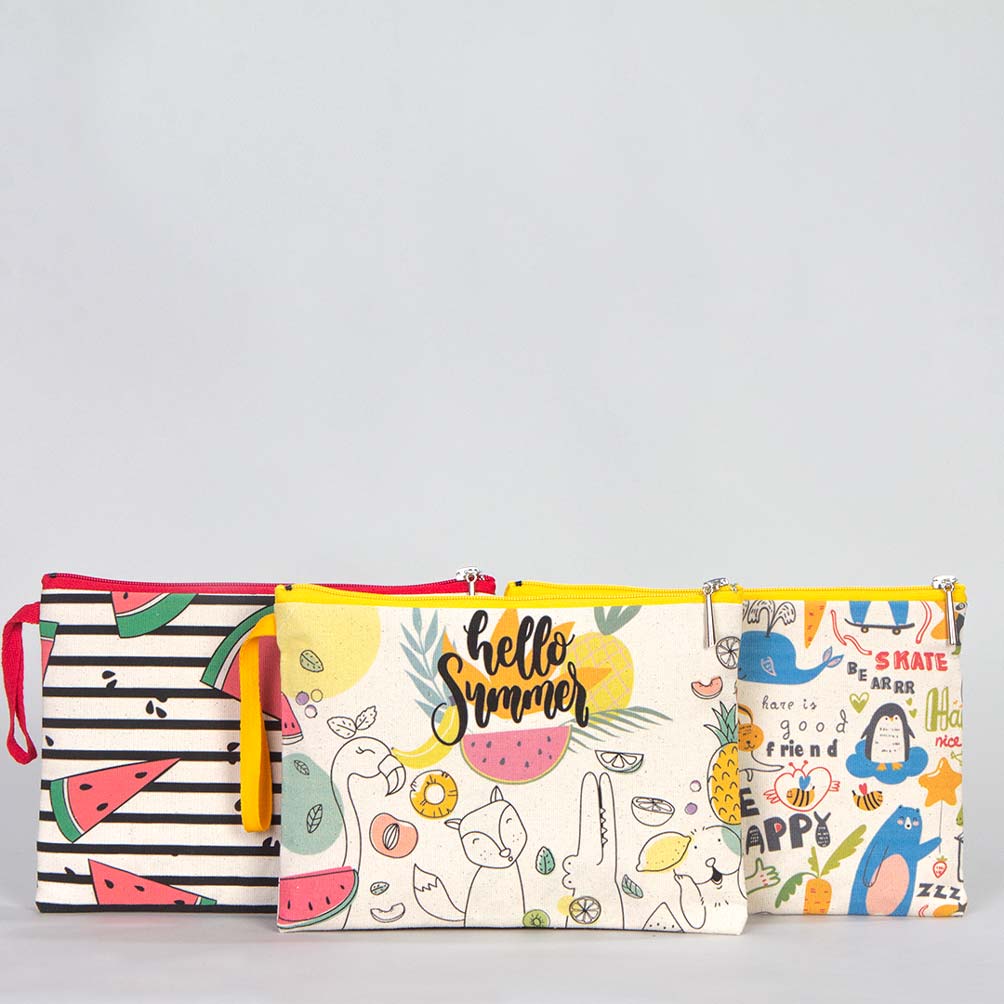 Summer Baskılı Clutch Set - Her Üründen 1 Adet