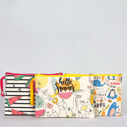 Summer Baskılı Clutch Set - Her Üründen 1 Adet