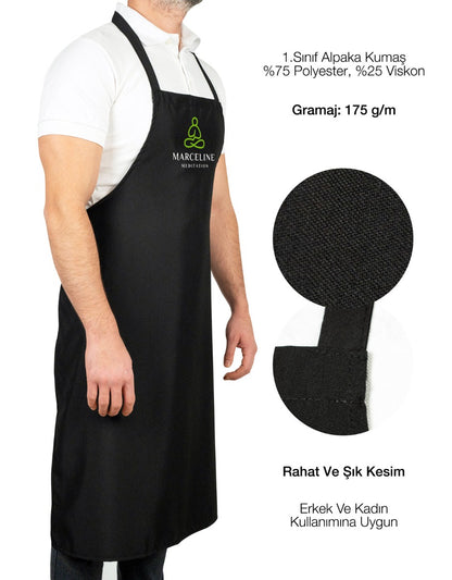 Baskılı Mutfak Önlüğü Modelleri - Siyah