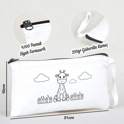 Boyanabilir Bez Kalemlik -  Sevimli Zürafa