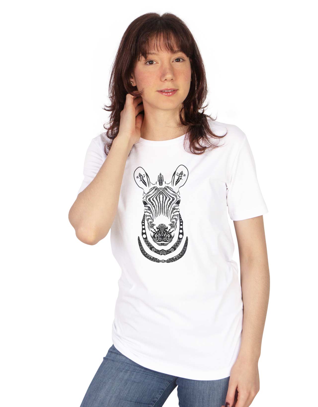 Zebra Desenli Mandala Tişört